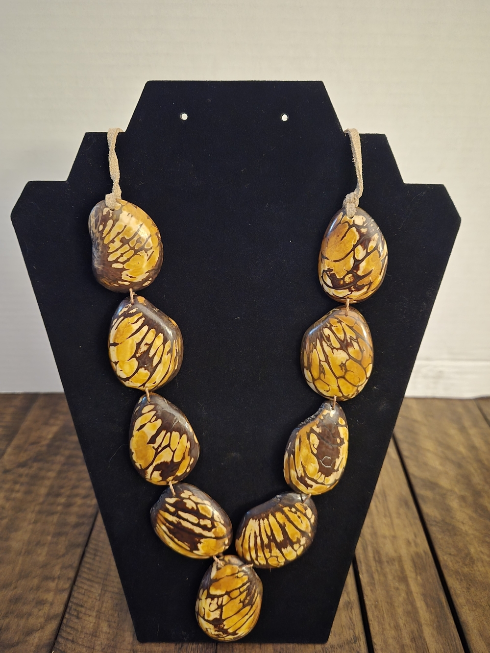 Handcrafted Yellow and Brown Statement Necklace - Women Jewelry